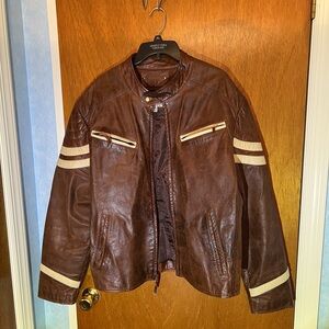 Men’s Wilson’s leather jacket xl brown cream